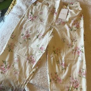 Selkie pale yellow Floral  Pants